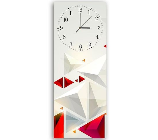 Horloge Murale Design Géométrique Et Colorée 25 X 65 Cm Blanc
