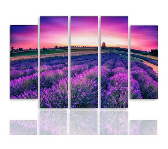 Tableau Paysage De Lavande 150 X 100 Cm Violet