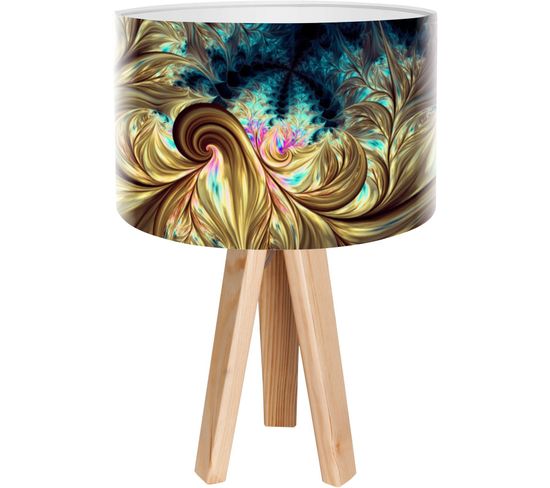 Lampe De Chevet Bois Multicolore 30x30x45cm