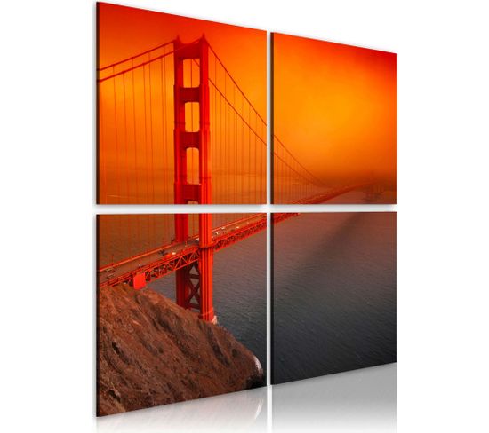 Tableau Pont Du Golden Gate San Francisco 60 X 60 Cm Orange