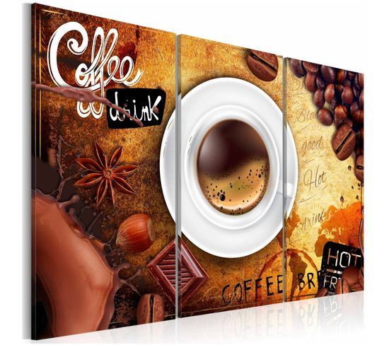 Tableau Tasse De Café 90 X 60 Cm Marron