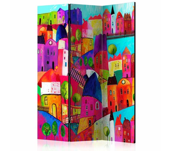 Paravent Enfant Rainbow-hued Town Multicolore 135x172