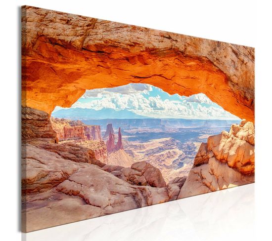 Tableau Canyon En Utah Étroit 135 X 45 Cm Orange
