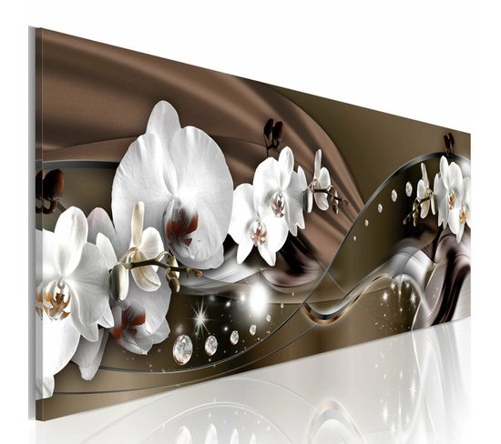 Tableau Chocolat Danse D'orchidée 135 X 45 Cm Marron