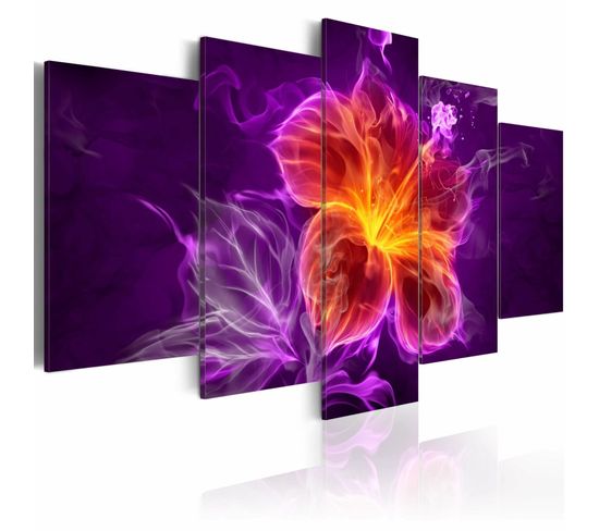 Tableau Fleur Ésotérique 100 X 50 Cm Violet