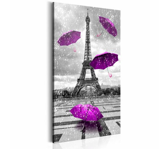 Tableau Parapluies Violets Paris 60 X 120 Cm Violet