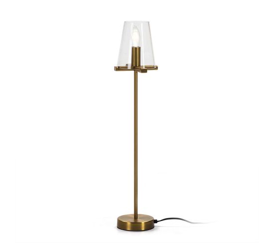 Lampe De Table Métal Or 15x15x67cm