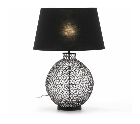 Lampe De Table Verre Noir 30x30x41cm