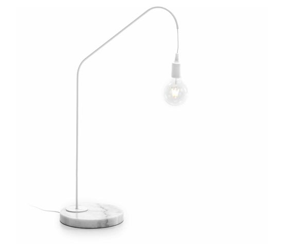 Lampe De Table Marbre Blanc 35x25x58cm