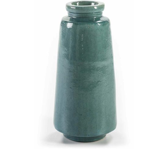 Vase En Grès Déco Couleur Bleu 30x30x64cm