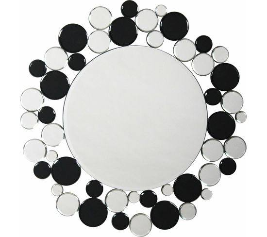 Miroir Mural Argent Et Noir D80