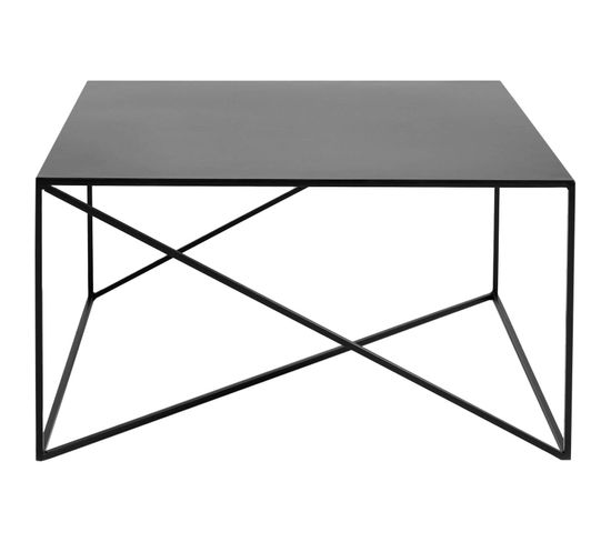 Table Basse Carré En Métal Noir L80cm
