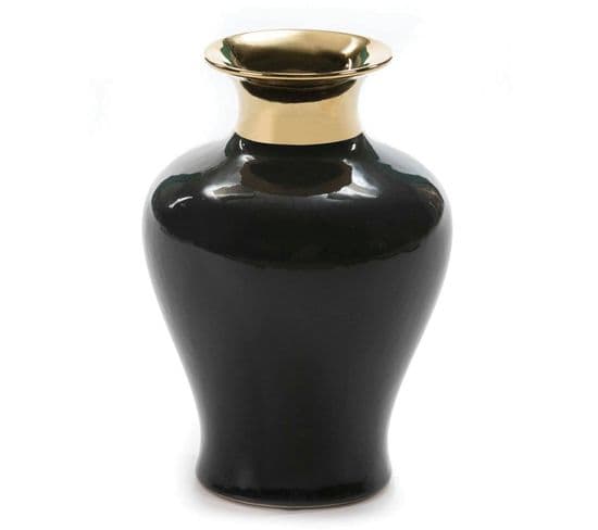 Vase Céramique Doré Noir 20x20x28
