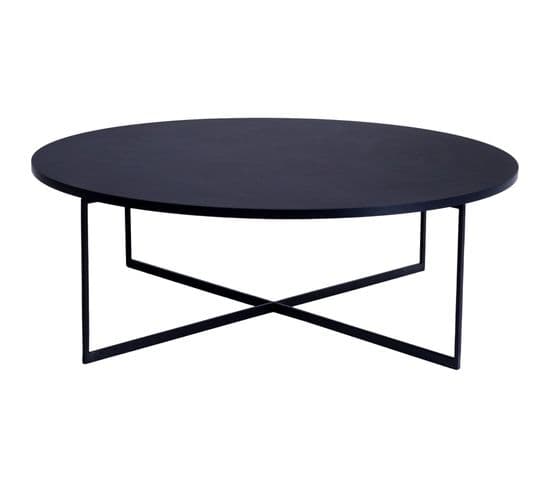 Table Basse Bois Stratifié Noir 100x100x34cm