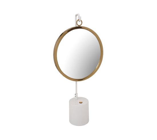 Miroir De Table Rond Or Blanc 13x30x65cm