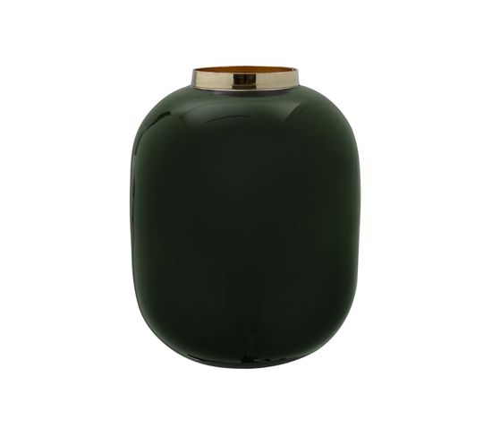 Vase Vert Foncé Et Or 16,5x16,5x20