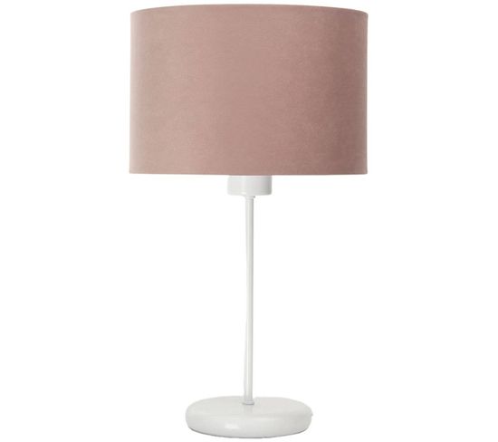 Lampe De Table Tissu Rose 26x26x44cm