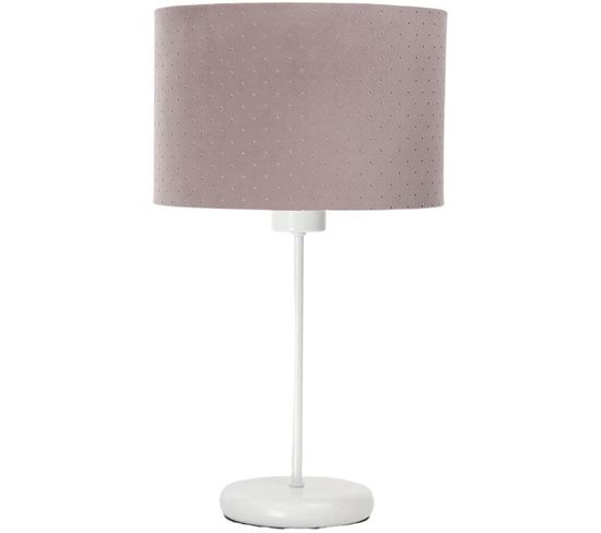 Lampe De Table Tissu Rose 26x26x44cm