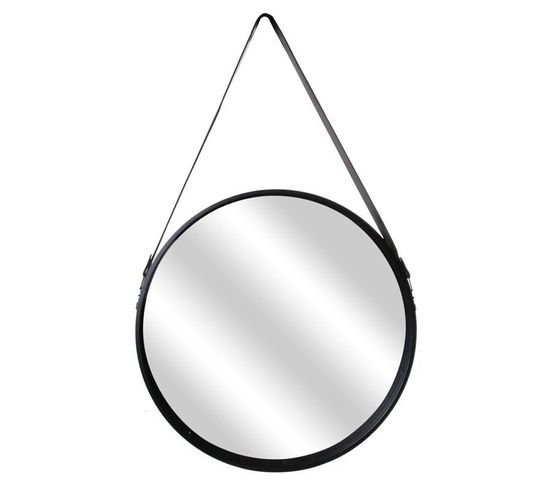 Miroir Rond Design "barbier" 50cm Noir