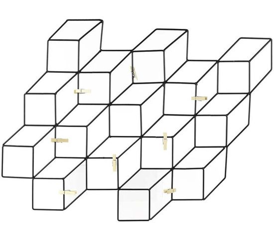 Pêle-mêle Cubes Filaires Avec 8 Pinces 46 Cm Noir