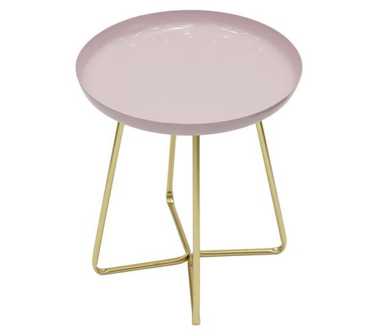 Table D'appoint Ronde "glossy" 48cm Rose