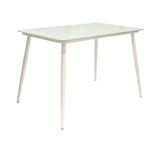 Table De Repas Design "connecticut" 110cm Blanc