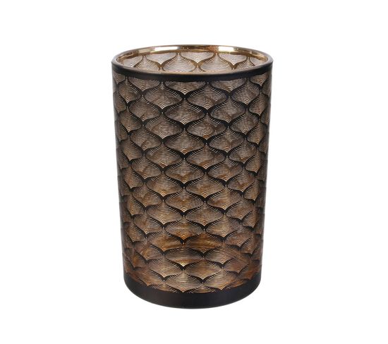 Vase Design En Verre Aster - H. 20 Cm - Noir