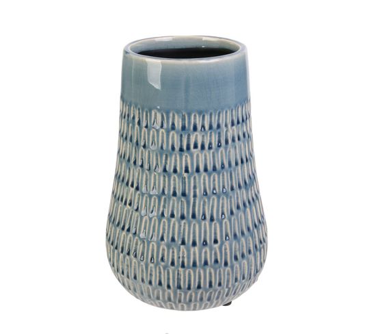 Vase En Céramique Marin Antica - H. 23 Cm - Bleu