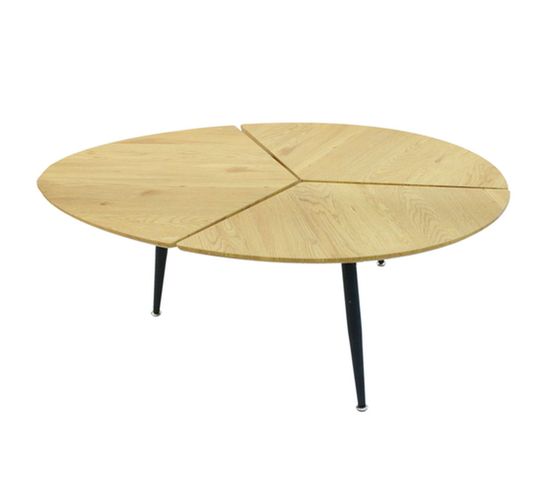 Table Basse Design Métal Et Bois Miller - L. 112 X H. 41 - Noir