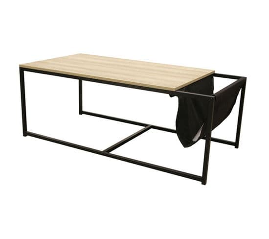 Table Basse Design Avec Porte-revues Nate - L. 112 X H. 45 - Noir