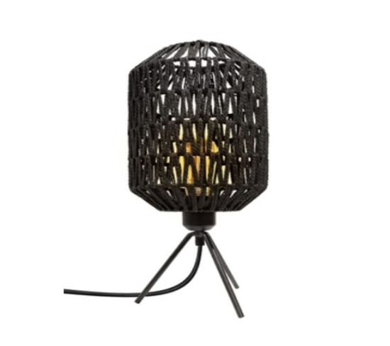 Lampe à Poser Design Effet Corde Roméo - H. 42 Cm - Noir