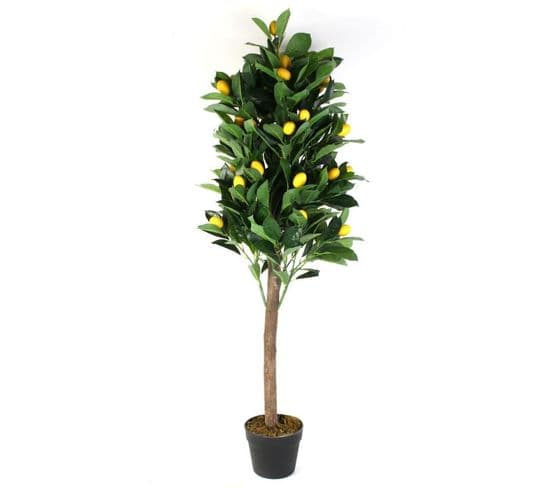 Plante Artificielle En Pot "citronnier" 125cm Vert