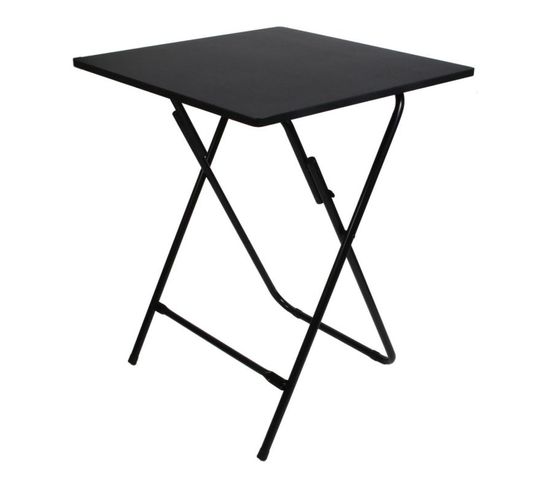 Table Carrée Pliable En Métal "ulm" 75cm Noir