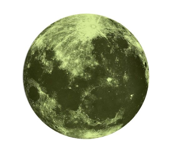 Sticker Mural Phosphorescent "lune" 25cm Vert