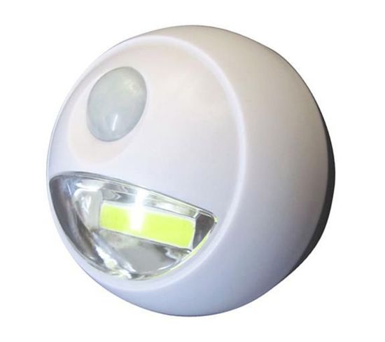 Lampe LED Décteur De Mouvement "cob" 8cm Blanc