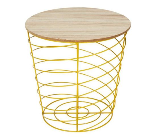 Table D'appoint Design "cyclone" 40cm Jaune