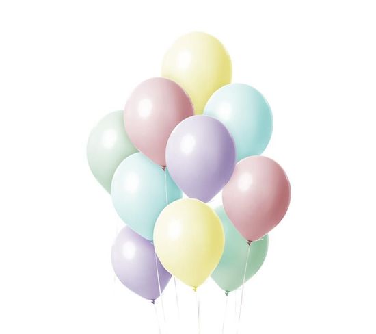 Lot De 10 Ballons "pastels" 17cm Multicolore