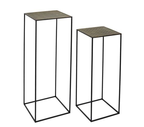 Lot De 2 Tables D'appoint Design "mirage" 90cm Noir