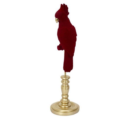 Statuette Décorative "perroquet" 37cm Rouge