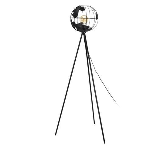 Lampadaire Design En Métal "globe" 158cm Noir