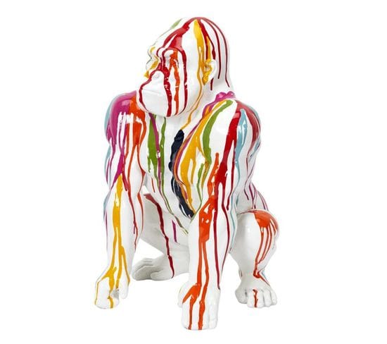 Statuette Déco Gorille "rainbow" 46cm Multicolore