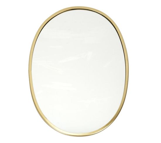 Miroir Mural Déco "contour Ovale" 34cm Or