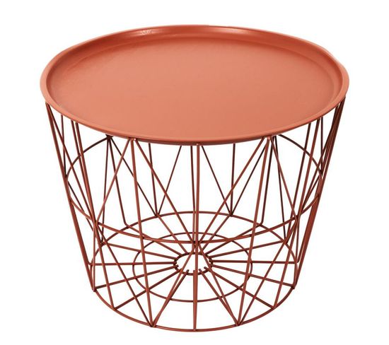 Table D'appoint Design "filaire" 52cm Terracotta