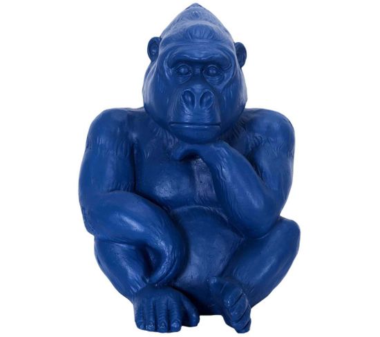 Gorille Assis En Magnésia 54 Cm Bleu