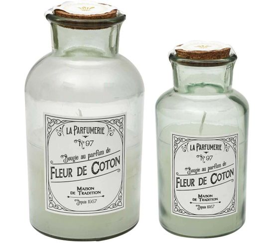 Bougies Parfumées Maison Traditionnelle Senteur Fleur De Coton Et Musc Blanc (lot De 2)