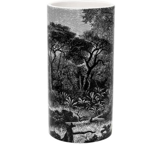 Vase En Céramique Imprimé 12 X 25 Cm Black Forest