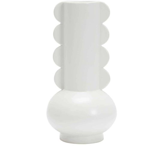 Vase En Céramique 8 X 15 Cm Lola Blanc