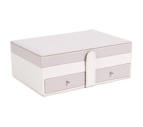 Boîte à Bijoux Design "lena" 25cm Rose et Blanc