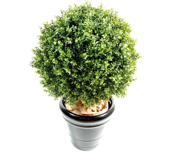 Plante artificielle haute gamme Spécial extérieur / Buis boule artificiel - Dim : H.45 x D.30 cm
