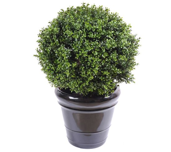 Plante artificielle haute gamme Spécial extérieur / Buis boule artificiel - Dim : H.72 x D.50 cm